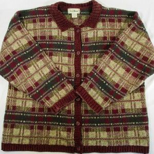 Vintage Scottish Wool L.L.Bean Cardigan Woman's XL